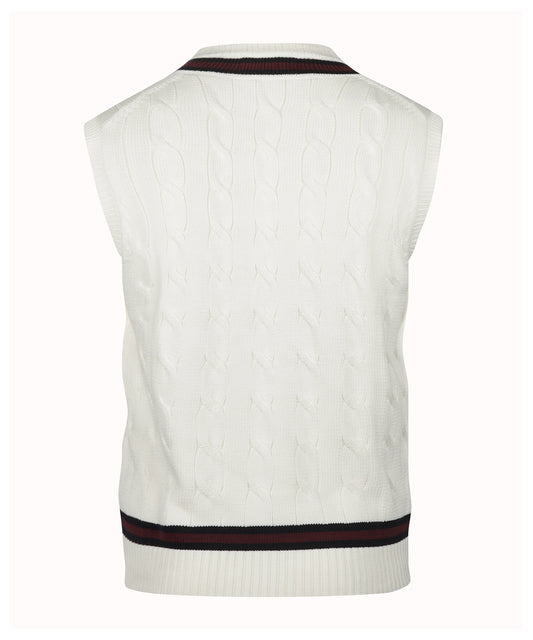 Cricket Slipover | White/Burgundy