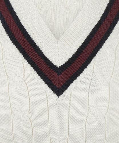 Cricket Slipover | White Burgundy