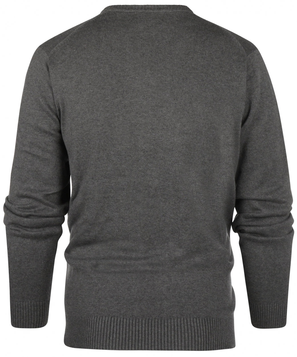Katoen V-Hals Pullover | Midden Grijs