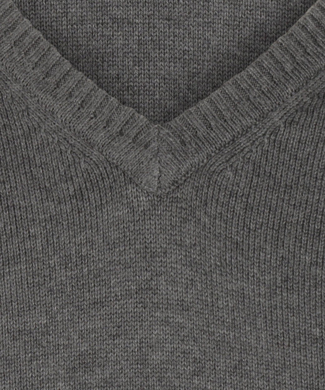 Katoen V-Hals Pullover | Midden Grijs