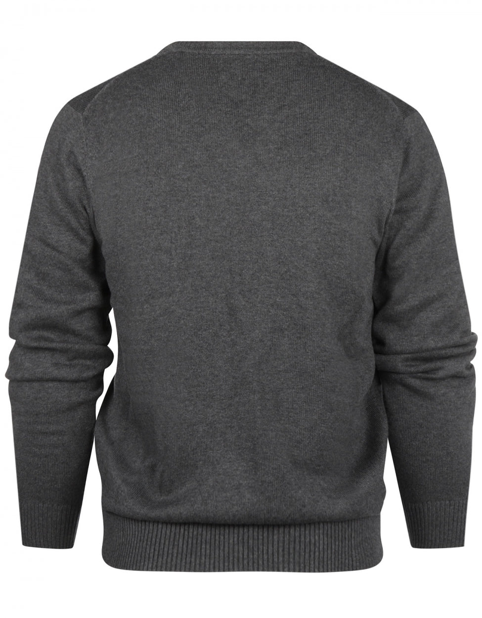 Katoen V-Hals Pullover | Donker Grijs
