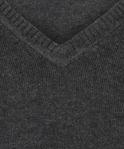 Cotton v-neck sweater | Anthracite Grey