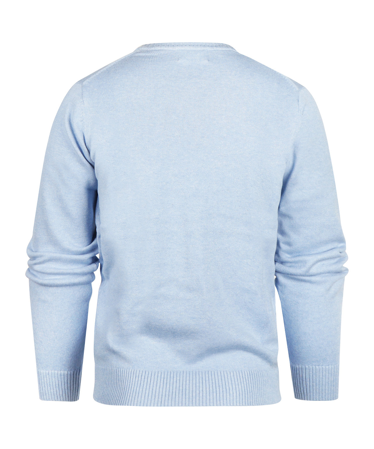 Baumwollpullover mit V-Ausschnitt | Blau