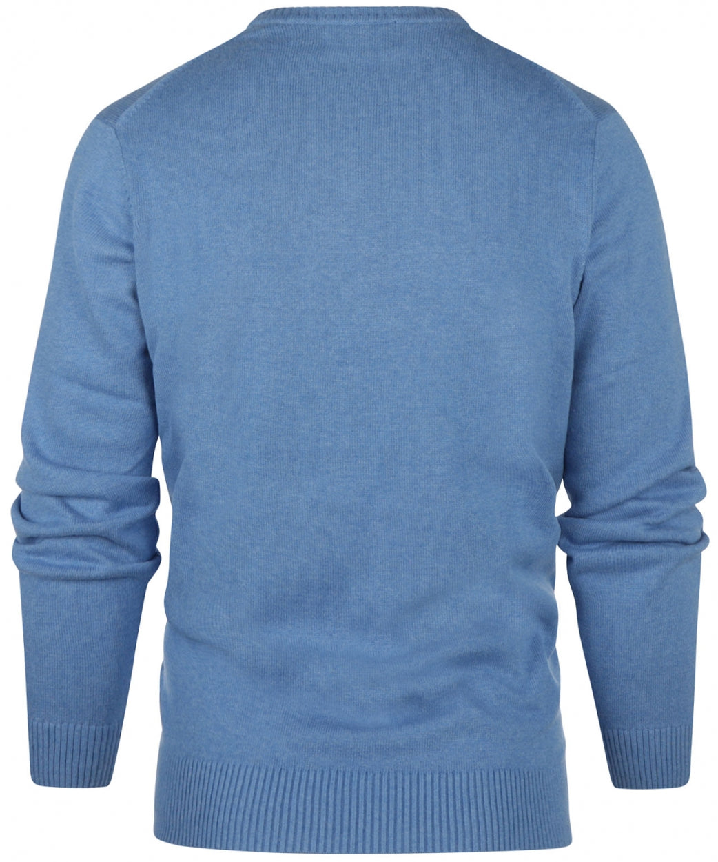 Katoen V-Hals Pullover | Midden Blauw