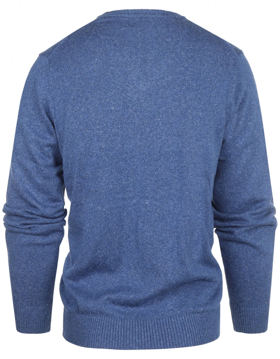 Katoen V-Hals Pullover | Blauw Melange