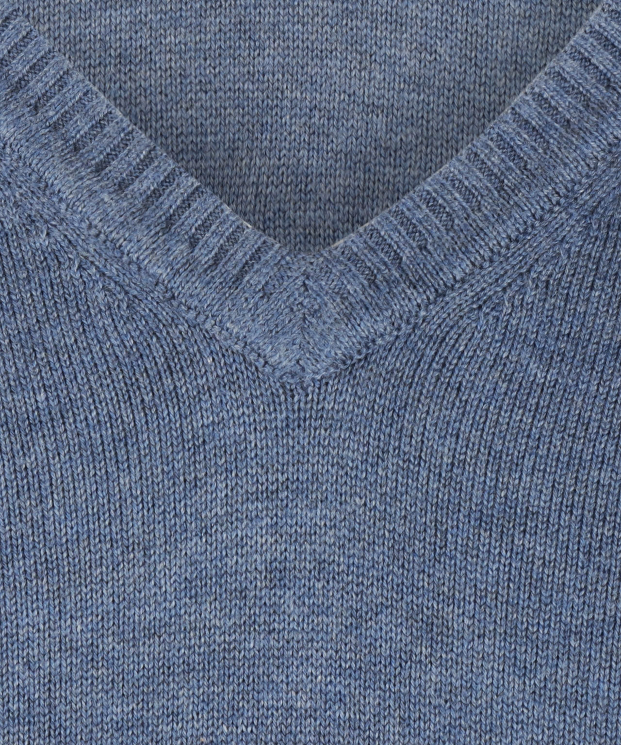 Baumwollpullover mit V-Ausschnitt | Blau