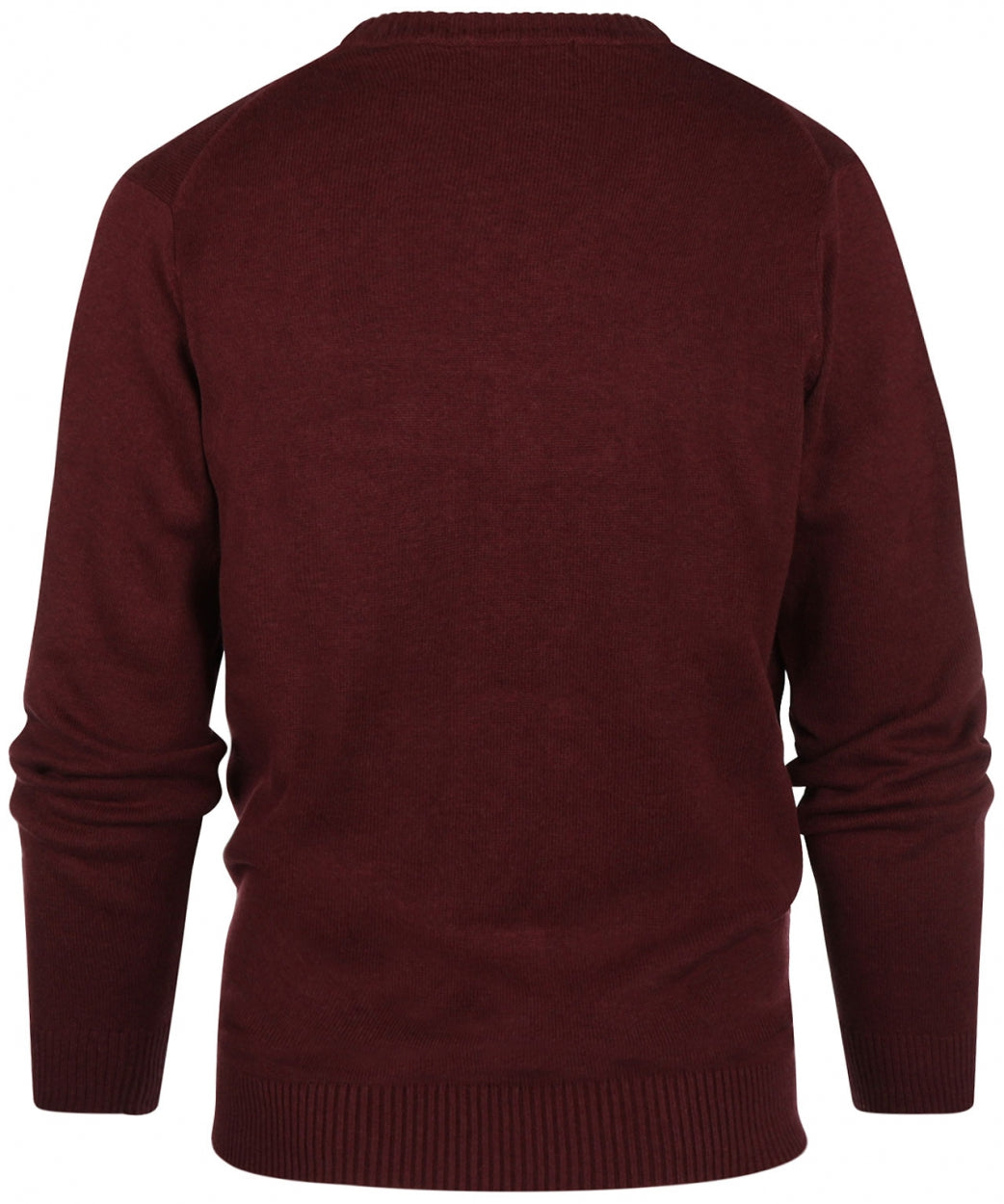 Baumwollpullover mit V-Ausschnitt | Bordeauxrot
