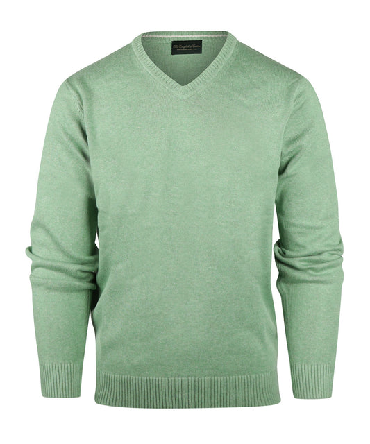 Katoen V-Hals Pullover | Mint Groen