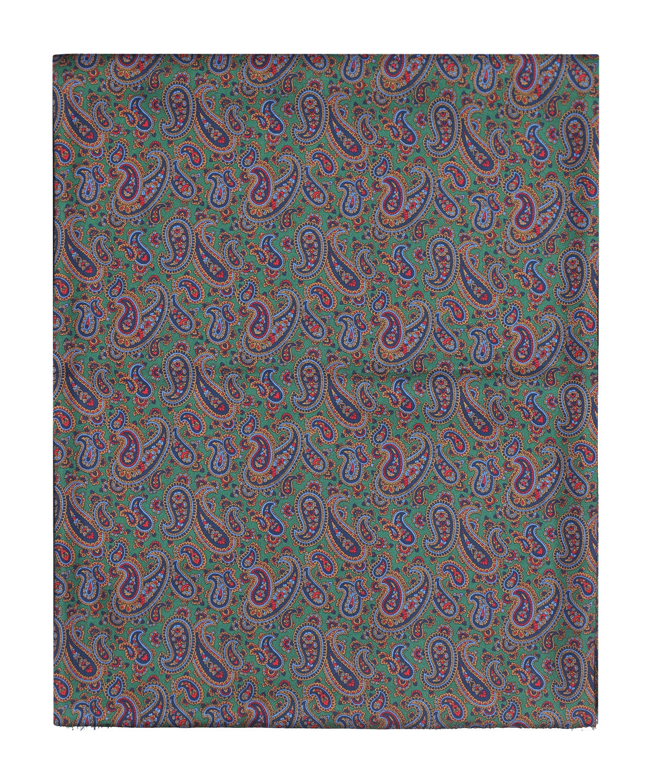 Sjaal Zijde/Wol | Groen Paisley Multi