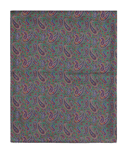 Sjaal Zijde/Wol | Groen Paisley Multi