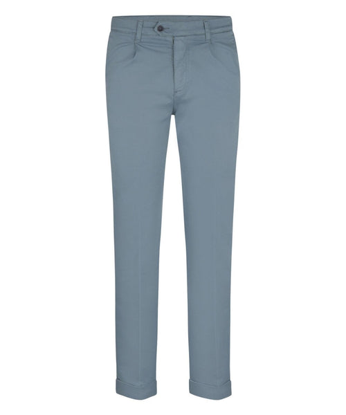 Pantalon Boston Bandplooi en Omslag | Blauw