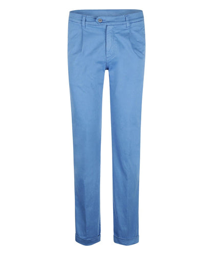 Boston-Hose mit Bundfalten und Umschlag | Blau