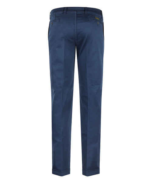 Pantalon Boston Bandplooi en Omslag | Blauw