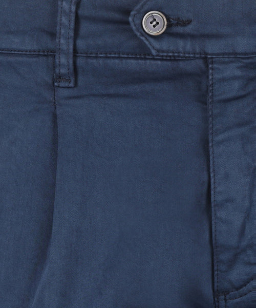 Pantalon Boston Bandplooi en Omslag | Blauw