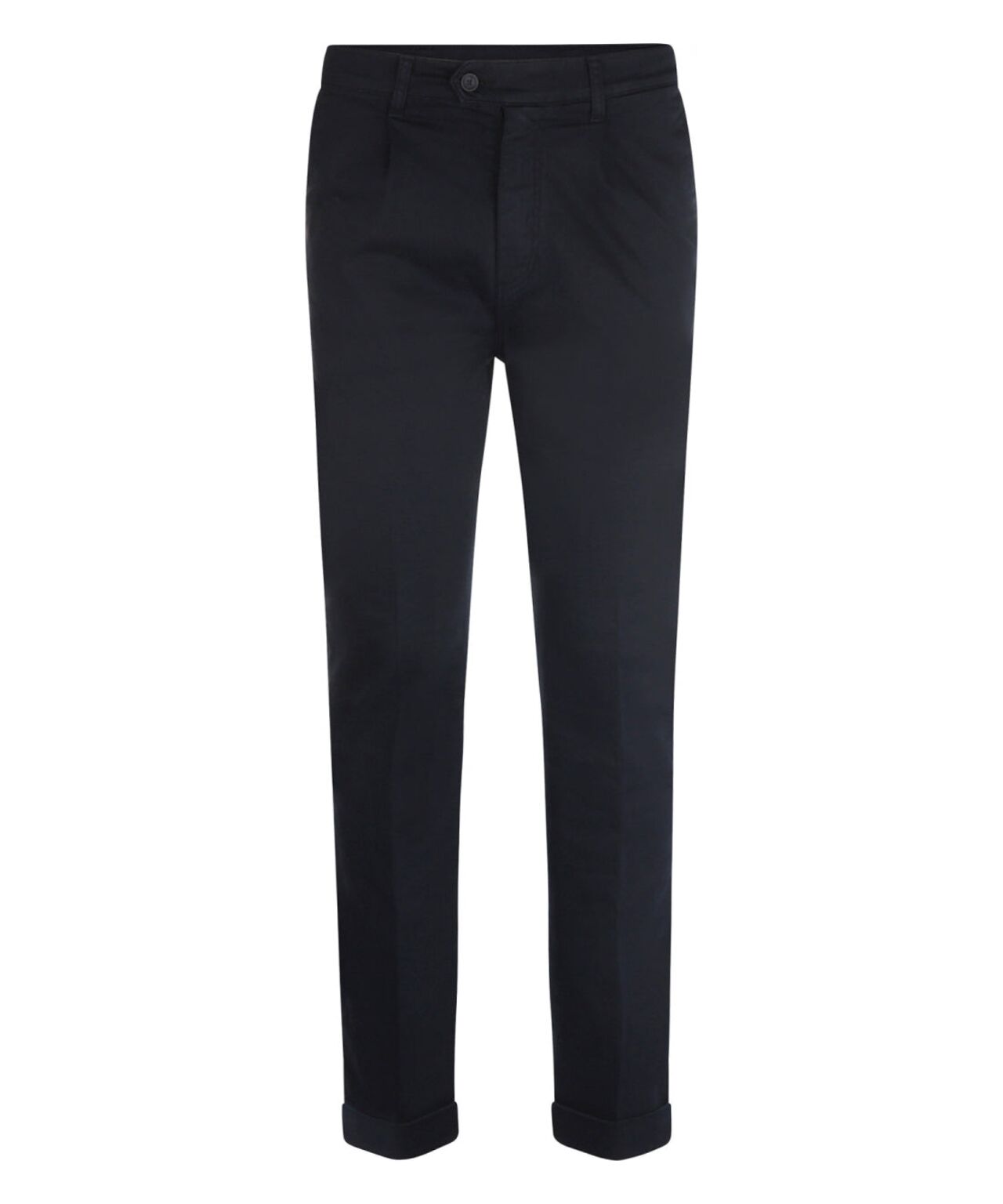 Boston-Hose mit Bundfalten und Umschlag | Marineblau
