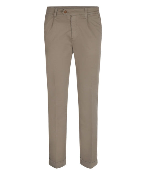 Pantalon Boston Bandplooi en Omslag | Bruin