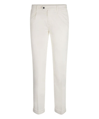 Pantalon Boston Bandplooi en Omslag | Wit