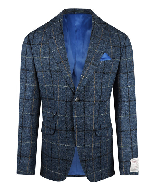 Colbert Harris Tweed | Blauw melange ruit