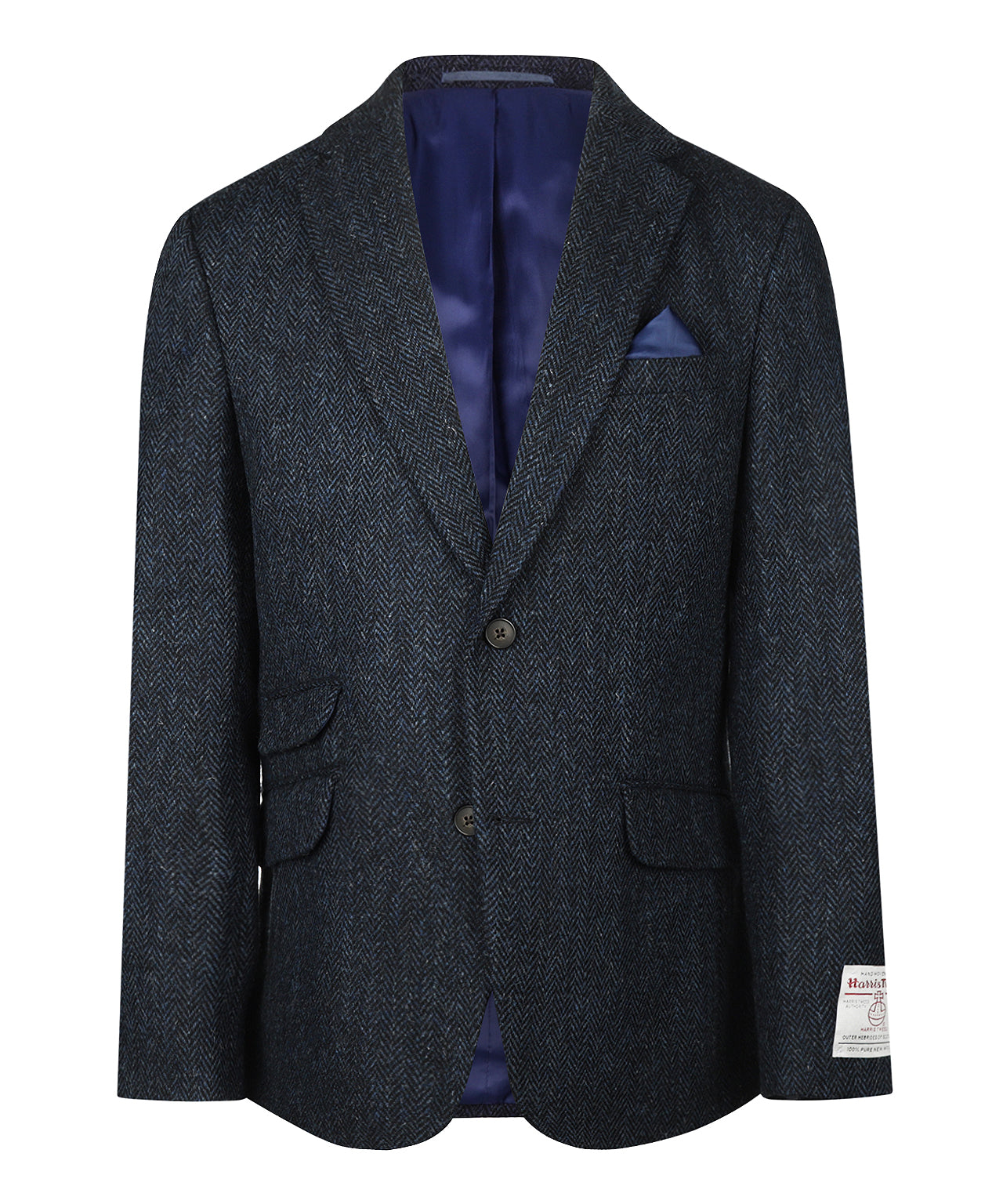 Harris Tweed Colbert | Donkerblauw Visgraad