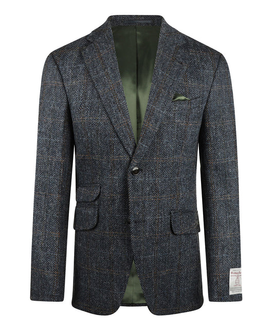 Colbert Harris Tweed | Donkerblauw melange ruit