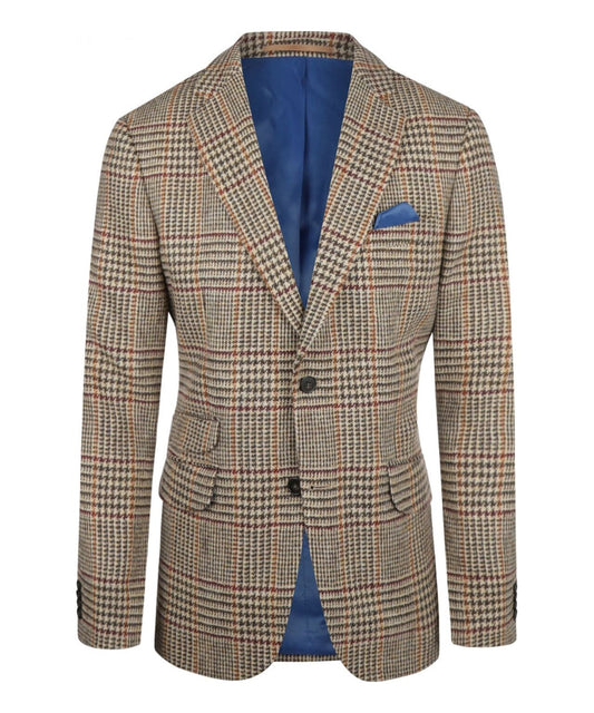 Colbert Harris Tweed | Bruin melange houndstooth