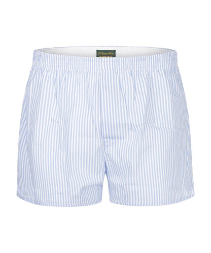 Boxershort katoen | Licht Blauw Streep Breed