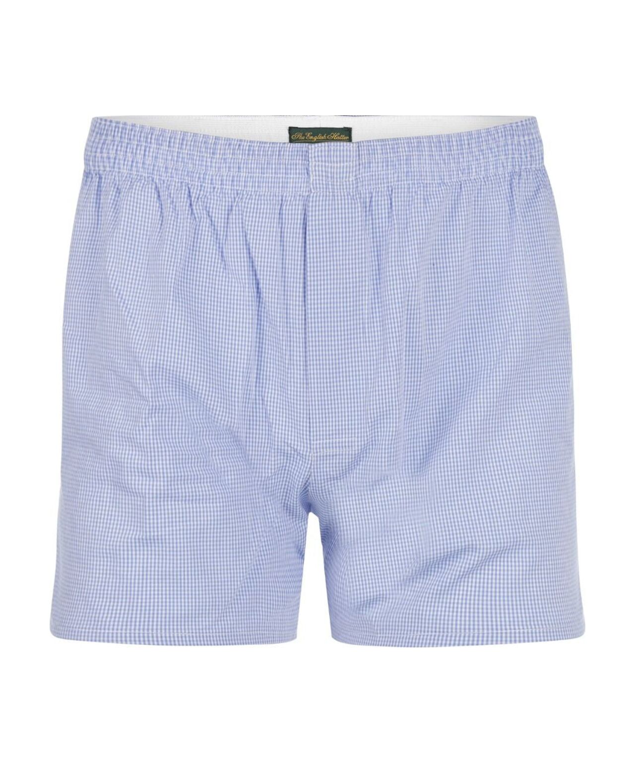 Katoenen Boxershort | Licht Blauw Ruit Micro