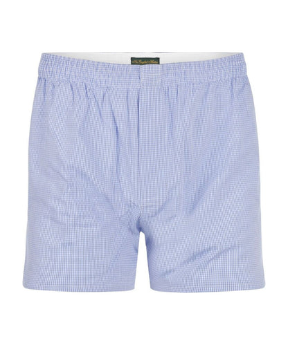 Katoenen Boxershort | Licht Blauw Ruit Micro