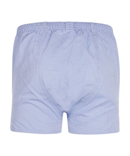 Katoenen Boxershort | Licht Blauw Ruit Micro