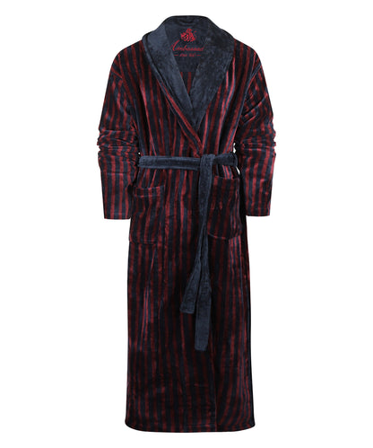 Velour Kamerjas | Navy/Burgundy stripe