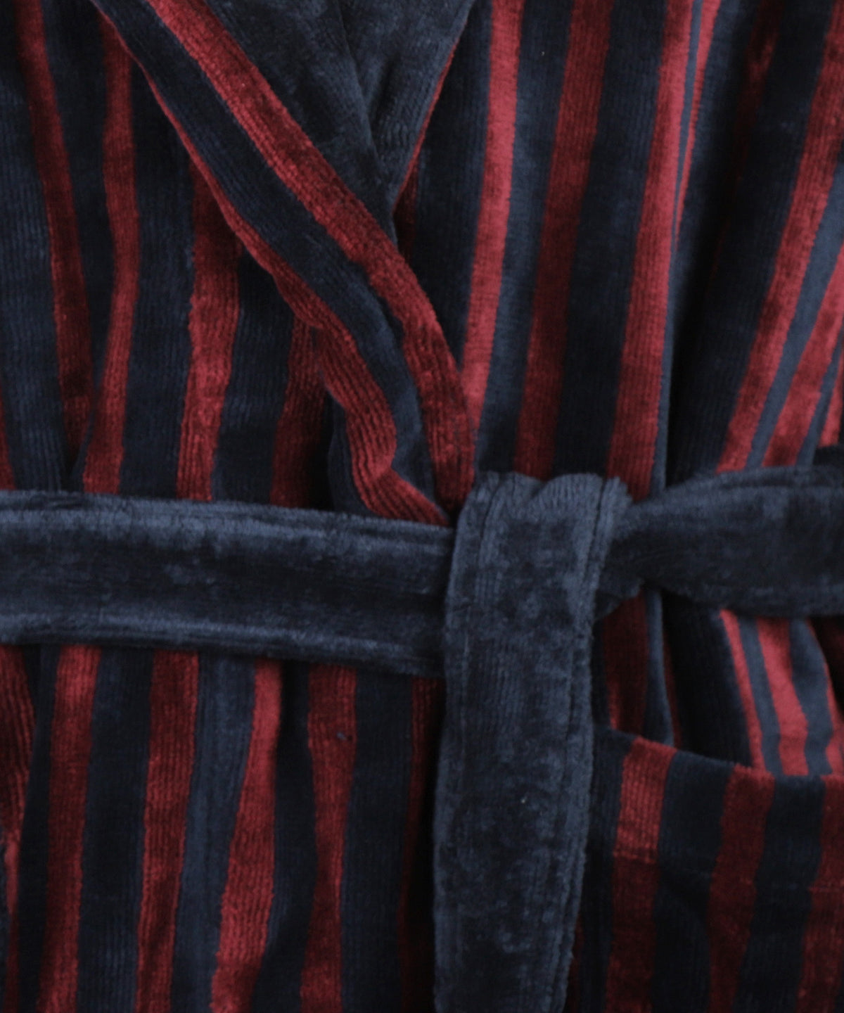 Velour Kamerjas | Navy/Burgundy stripe