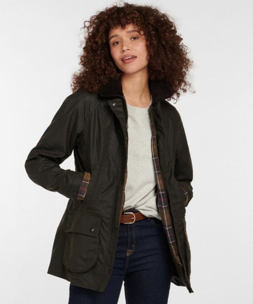 Barbour Classic Beadnell Wax Jacket Dames | Olive