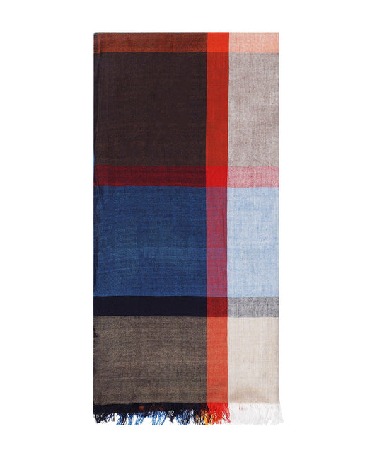 Streep sjaal | Blauw Pastel Multi Ruit