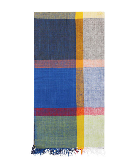Streep sjaal | Blauw Multi Ruit