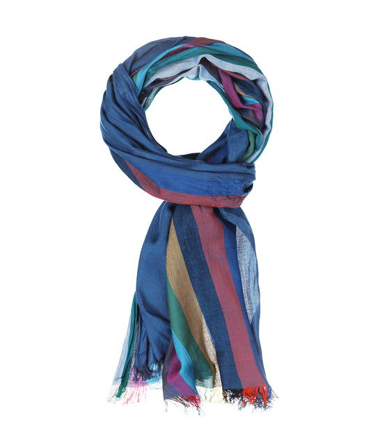 Streep sjaal | Blauw Pastel Multi Streep