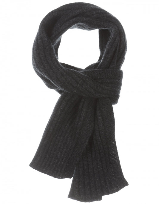 Rib Scarf 165X16 | Donkergrijs