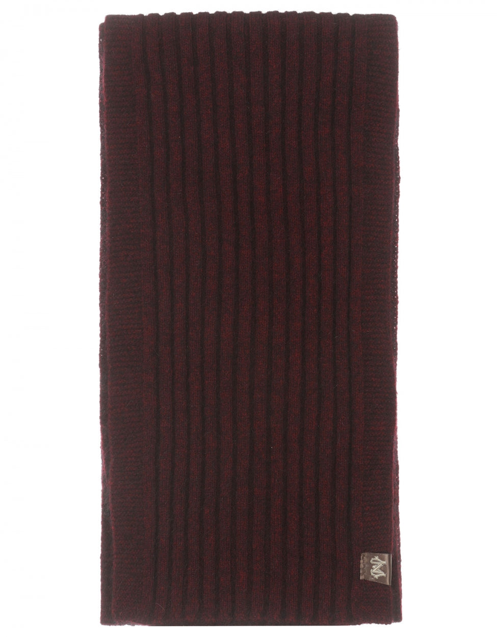 Gerippter Schal aus Merinowollmischung 165x16 | Bordeauxrot