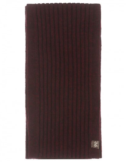 Gerippter Schal aus Merinowollmischung 165x16 | Bordeauxrot