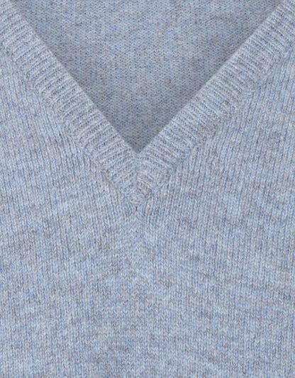 Pullover mit V-Ausschnitt aus Lammwolle *Sale* | Waves