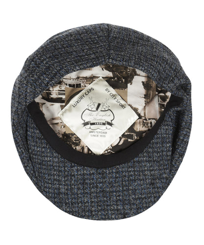 Ballon Tweed Cap | Blauw Grijs Tweed