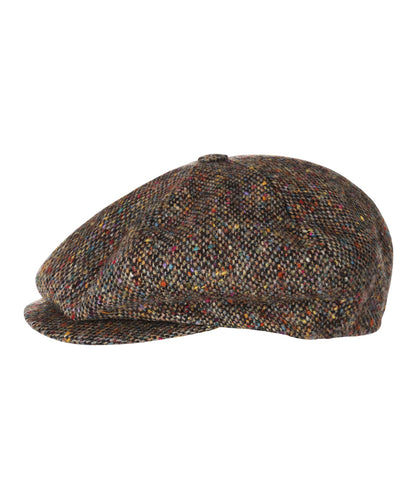Tweed-Ballonkappe | Braun