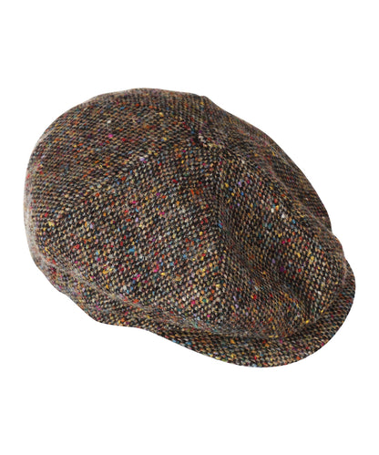 Tweed-Ballonkappe | Braun