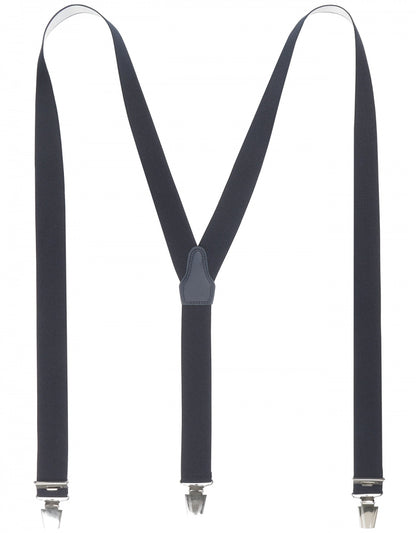 Elastische Hosenträger mit Clips | Marineblau