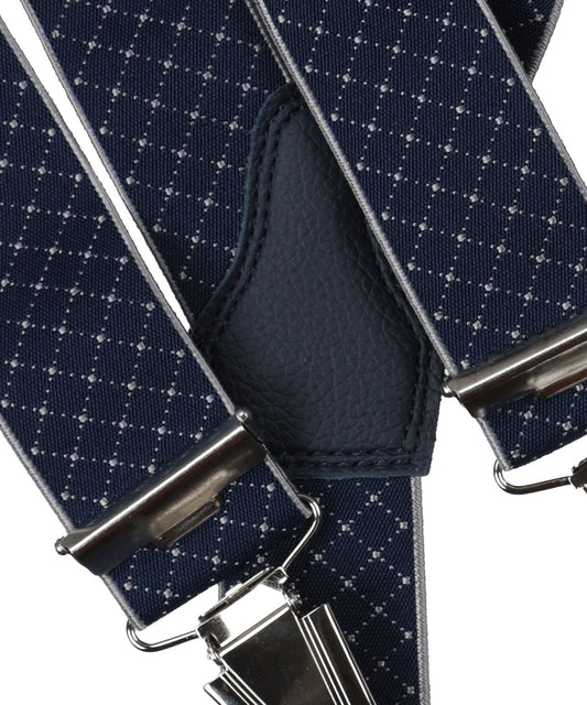 Bretels Clips Design | Navy Ruit Fijn