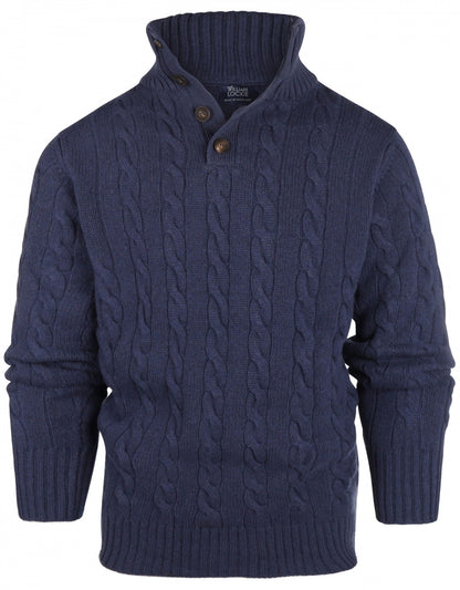 Polo-Pullover aus Kaschmir-Merinowolle | Denimblau