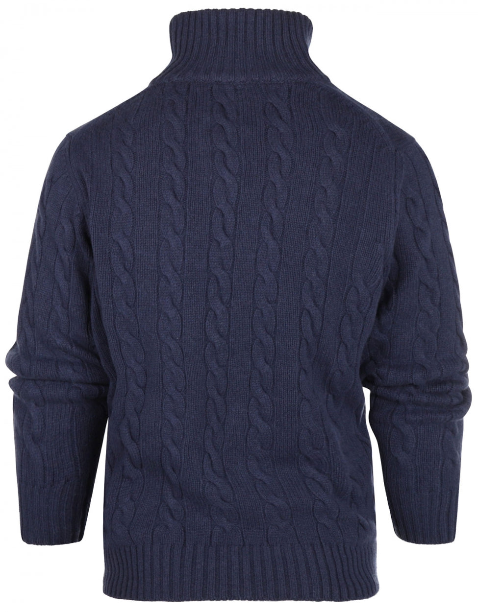 Polo-Pullover aus Kaschmir-Merinowolle | Denimblau