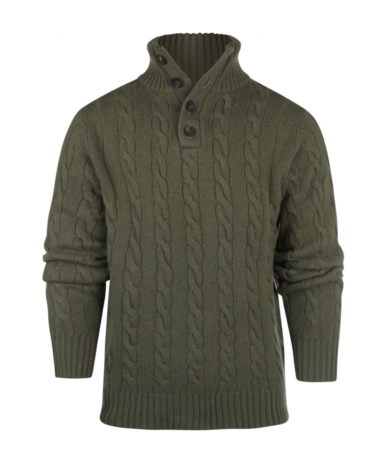 Polo-Pullover aus Kaschmir-Merinowolle | Grün