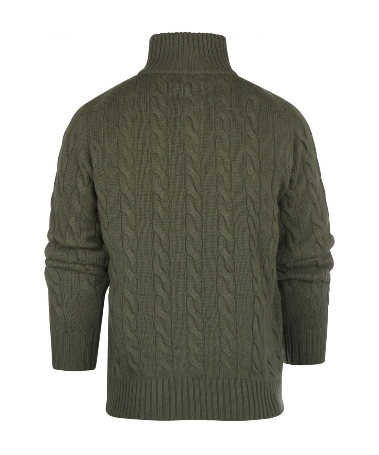 Polo-Pullover aus Kaschmir-Merinowolle | Grün