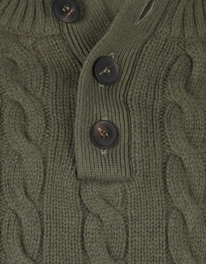 Polo-Pullover aus Kaschmir-Merinowolle | Grün