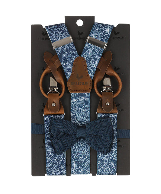 Bretel/Strik combi | Paisley sketch blauw